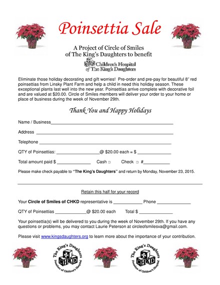 Poinsettia Sale Order Form