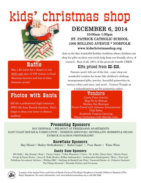 2014 Kids Christmas Shop Flyer