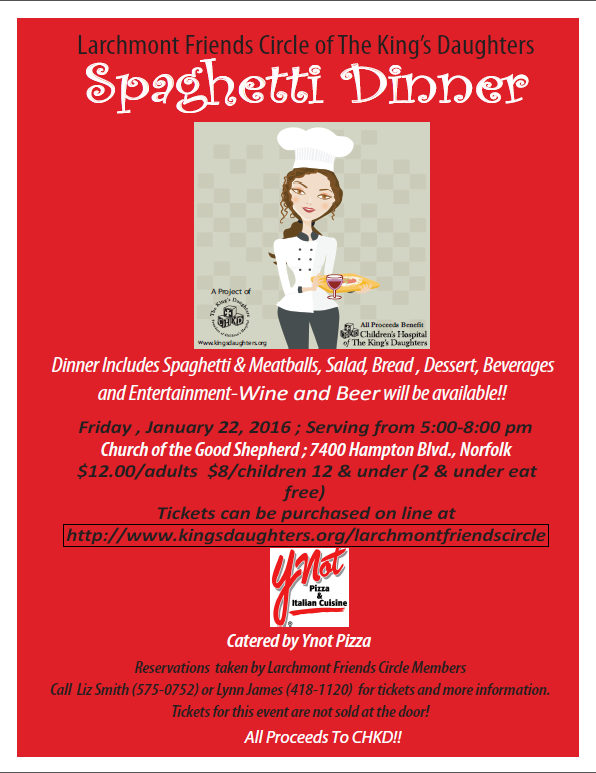 Spaghetti Dinner The King's Daughters