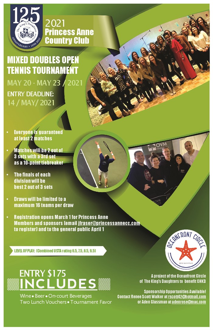 12th Annual PACC/CHKD Mixed Doubles Open Flyer