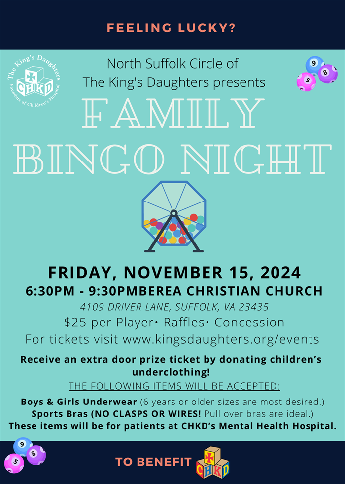 North Suffolk Circle BINGO Flyer FINAL