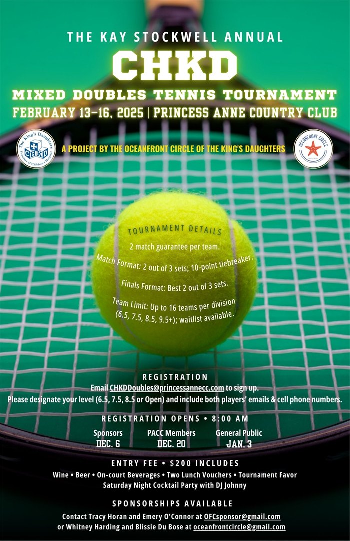 CHKD Tennis Tournament Poster 2025 Png