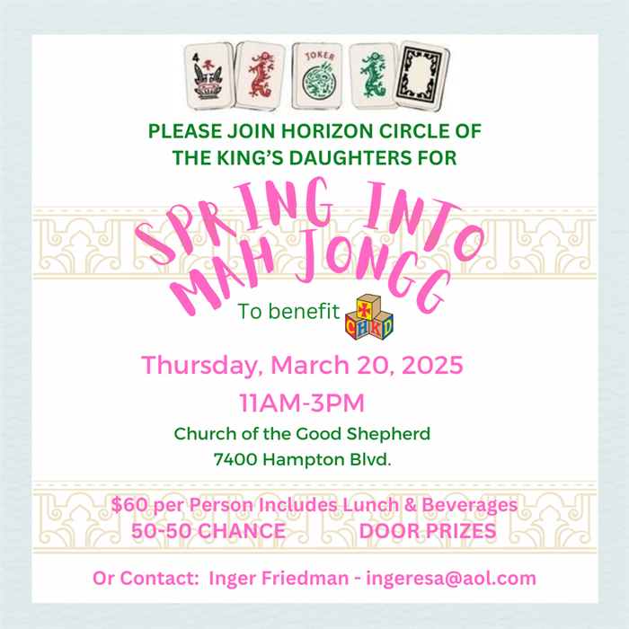 Mah Jongg Flier Spring 2025 Web Graphic